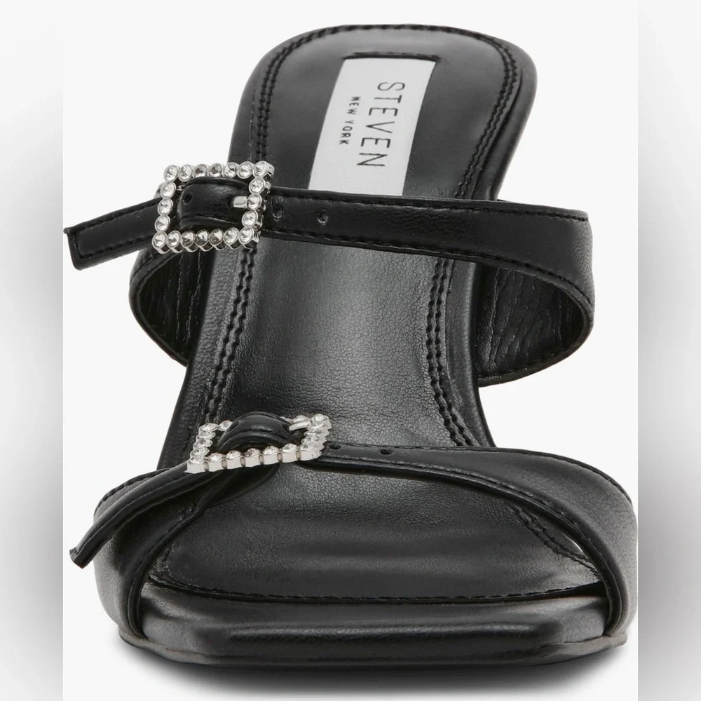 Steven NY Lanie Black Slide Sandals. Ladies 7.5